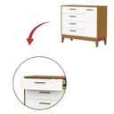 Ver imagem 3 de Comoda Sapateira Flip 1 Porta 4 Gavetas Branco Fosco com Savana