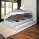 Ver imagem 2 de Cama Baú Framar Móveis Larissa Solteiro com Auxiliar Cor Branco