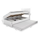 Ver imagem 3 de Cama Baú Framar Móveis Larissa Solteiro com Auxiliar Cor Branco