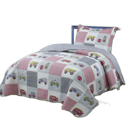 Kit Cobre Leito Colcha Bouti Solteiro Infantil 2 Peças - Carros - 100% Poliéster