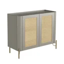 Ver imagem 2 de Buffet Mdf com Gaveta e Palha Natural L98,5 X A81,5cm Grigio/dourado F830s