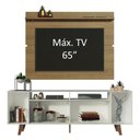 Ver imagem 4 de Rack Madesa Cancun com Pés e Painel para Tv até 65 Polegadas - Branco/rustic 9b5z