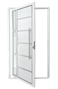 Ver imagem 1 de Porta Pivotante Alumínio Lambril Miraggio c/Puxador D.Branco 120 Brimak