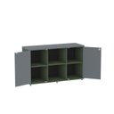 Ver imagem 3 de Armário Credenza 2 Portas Pivotante P25 Verde/Salvia/Grafito