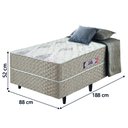 Ver imagem 2 de Cama Box Solteiro Conjugada Ortopédico Alpha Espuma 88x188x52cm Bege / Branco Hellen