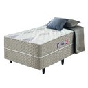 Ver imagem 1 de Cama Box Solteiro Conjugada Ortopédico Alpha Espuma 88x188x52cm Bege / Branco Hellen