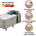 Ver imagem 4 de Cama Box Solteiro Conjugada Ortopédico Alpha Espuma 88x188x52cm Bege / Branco Hellen