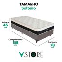 Ver imagem 3 de Cama Box Solteiro Cinza Colchão Dallas Molas Vstore 78x188