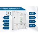 Ver imagem 5 de Guarda Roupa Casal 3 Portas de Correr e 7 Gavetas C- Espelho Avelã-off White