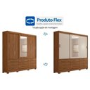 Ver imagem 2 de Guarda Roupa Casal 3 Portas de Correr e 7 Gavetas C- Espelho Avelã-off White