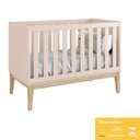 Ver imagem 3 de Berço Mini Cama Classic Rosa Fosco Pés Madeira Natural com Colchão D18 - Reller Móveis