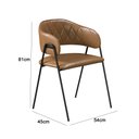 Ver imagem 2 de Conjunto 4 Cadeiras de Jantar Veneza no Couro Caramelo e Metal Preto