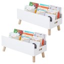 Ver imagem 1 de Kit 2 Porta Livros Revisteiro Infantil Pé Palito 40cm Branco