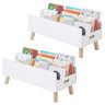 Kit 2 Porta Livros Revisteiro Infantil Pé Palito 40cm Branco - 1