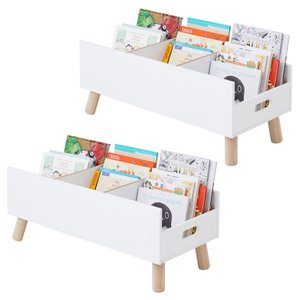 Kit 2 Porta Livros Revisteiro Infantil Pé Palito 40cm Branco