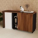 Ver imagem 6 de Aparador Frigobar Embutir Esquerdo Armário 2 Portas Pés em Metal Corporate