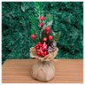 Kit 6 Enfeite de Mesa Natal Berry Vermelhos e Saco de Juta 28cm - 3