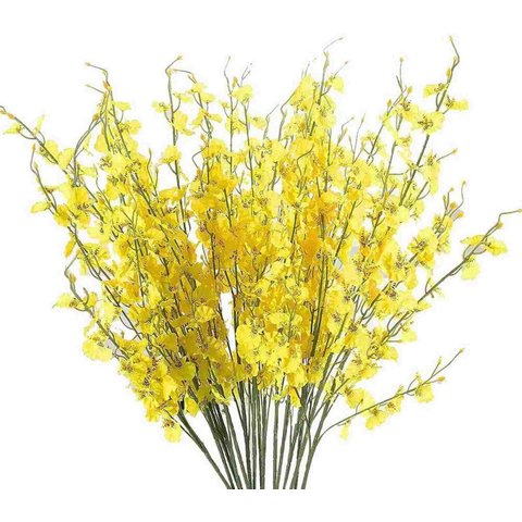10 Galhos Orquídeas Chuva de Ouro Grandes Artificial