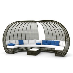 Cabana Luxo em Corda Náutica - Tecido Duna Cru - 1