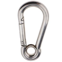 Mosquetão Inox Trava Automática 8Mm X 80Mm Com Olhal - 1