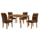 Ver imagem 2 de Mesa de Jantar Liz 120cm Mdf Canto Copo e com 4 Cadeiras Carol