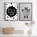 Ver imagem 1 de Kit 2 Quadros Engraçados Banheiro - Urso 24x18cm:madeira Branca