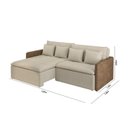 Ver imagem 3 de Sofá Cama com Molas Retrátil 220cm 4 Almofadas Varsóvia Linho