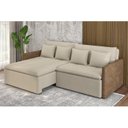 Ver imagem 1 de Sofá Cama com Molas Retrátil 220cm 4 Almofadas Varsóvia Linho
