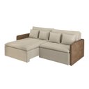 Ver imagem 2 de Sofá Cama com Molas Retrátil 220cm 4 Almofadas Varsóvia Linho