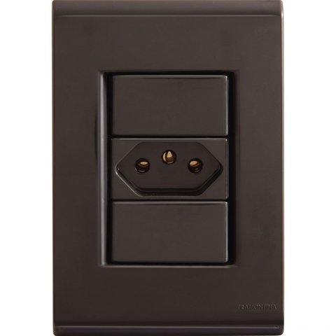 Conjunto 4x2 com 1 Tomada 2P+T 20 A 250 V Tramontina Liz Grafite Tramontina