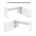 Ver imagem 3 de Mesa de Escritório Pedestal Presidente em L 190x160cm Executiva Tampo 30mm Armário Lateral 3 Gavetas
