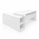 Ver imagem 4 de Mesa de Escritório Pedestal Presidente em L 190x160cm Executiva Tampo 30mm Armário Lateral 3 Gavetas