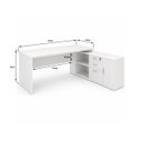 Ver imagem 5 de Mesa de Escritório Pedestal Presidente em L 190x160cm Executiva Tampo 30mm Armário Lateral 3 Gavetas