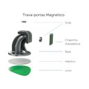 Ver imagem 3 de Prendedor de porta magnético adesivo para porta pivotante - Preto