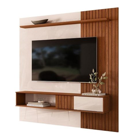 Painel para TV Cosmos 180 70" 181cm MDF-MDP Off White DJ Móveis