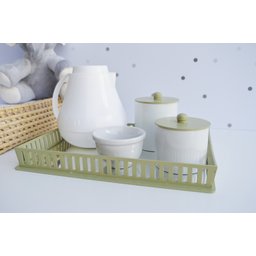 Kit Higiene Porcelanas Decoração Safari Bebê Térmica Quarto Maternidade - 1
