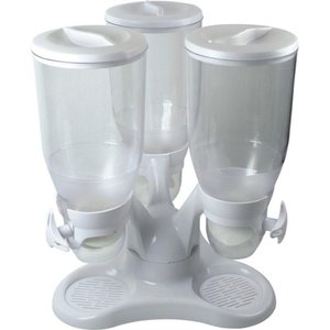 Dispenser de Cereais Triplo Giratório – Porta Mantimentos e Alimentos, Grãos, com 3 Potes, Ideal Par