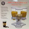 Dispenser de Cereais Triplo Giratório – Porta Mantimentos e Alimentos, Grãos, com 3 Potes, Ideal Par - 5