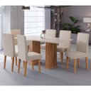 Ver imagem 1 de Conjunto Sala de Jantar Lucerna Mesa 160x80cm com 6 Cadeiras Venus Mel/blonde/pastel - Casa Giulia