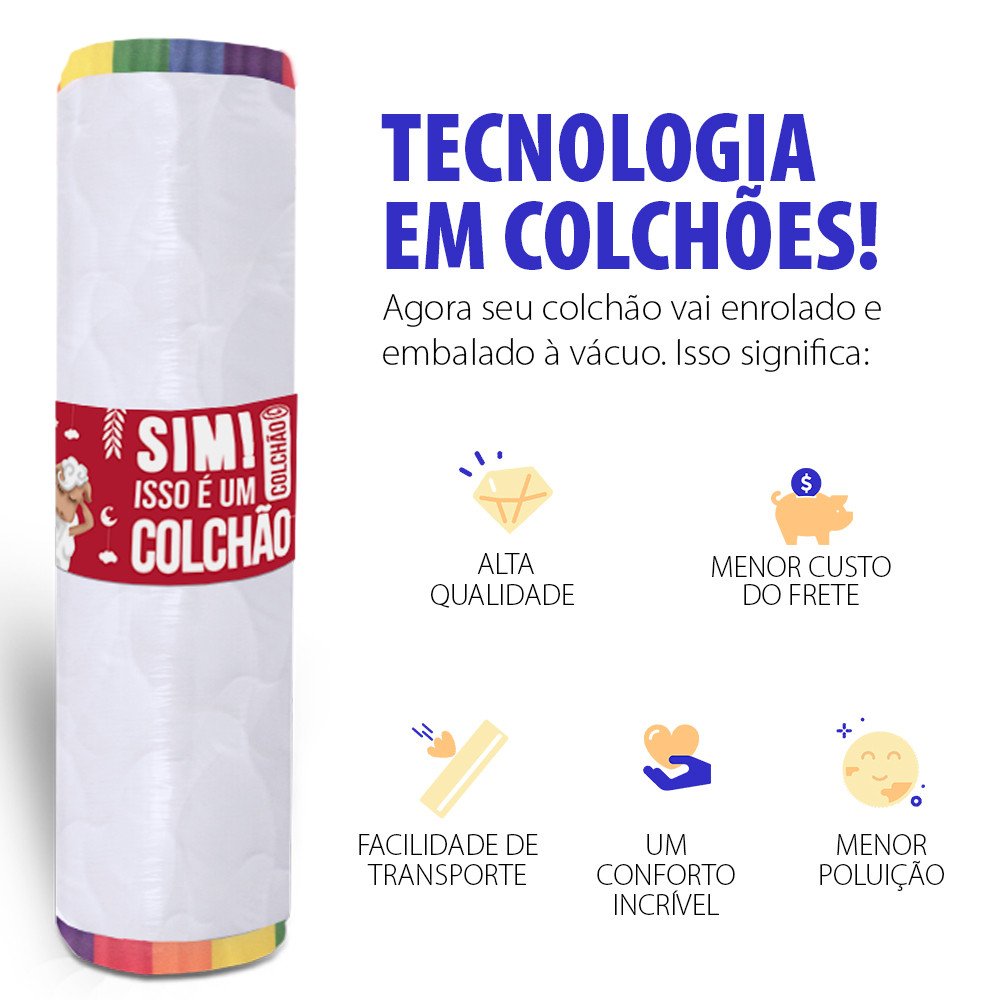 Colchão Solteiro BF D33 A Vácuo Ortopédico Espuma Certificada 88x188x17cm  - 3