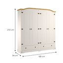 Ver imagem 5 de Guarda-Roupa de Casal 4 Portas e 2 Gavetas em Madeira Maciça e MDF Smile Creme/Carvalho – Straub Web