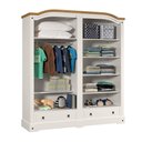 Ver imagem 3 de Guarda-Roupa de Casal 4 Portas e 2 Gavetas em Madeira Maciça e MDF Smile Creme/Carvalho – Straub Web