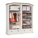 Ver imagem 4 de Guarda-Roupa de Casal 4 Portas e 2 Gavetas em Madeira Maciça e MDF Smile Creme/Carvalho – Straub Web