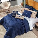 Ver imagem 7 de Edredom Constelações Azul Marinho com Almofadas Casal 07 Peças 300 Fios 100% Algodão Original