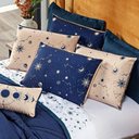 Ver mais imagens de Edredom Constelações Azul Marinho com Almofadas Casal 07 Peças 300 Fios 100% Algodão Original