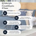 Ver imagem 2 de Edredom Constelações Azul Marinho com Almofadas Casal 07 Peças 300 Fios 100% Algodão Original