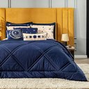 Ver imagem 6 de Edredom Constelações Azul Marinho com Almofadas Casal 07 Peças 300 Fios 100% Algodão Original