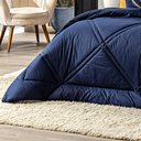 Ver imagem 3 de Edredom Constelações Azul Marinho com Almofadas Casal 07 Peças 300 Fios 100% Algodão Original