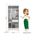 Ver imagem 3 de Guarda Roupa Solteiro 3 Portas 1 Gaveta Lyon - Branco Moval