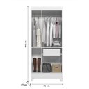 Ver imagem 2 de Guarda Roupa Solteiro 3 Portas 1 Gaveta Lyon - Branco Moval